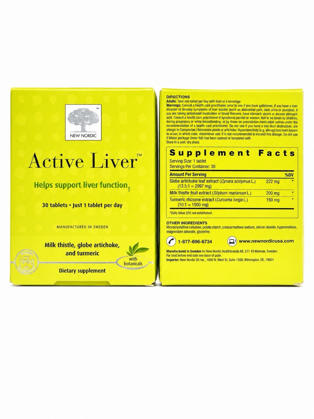 2 pack New Nordic Active Liver 30 Tablets Milk Thistle Turmeric Supplement