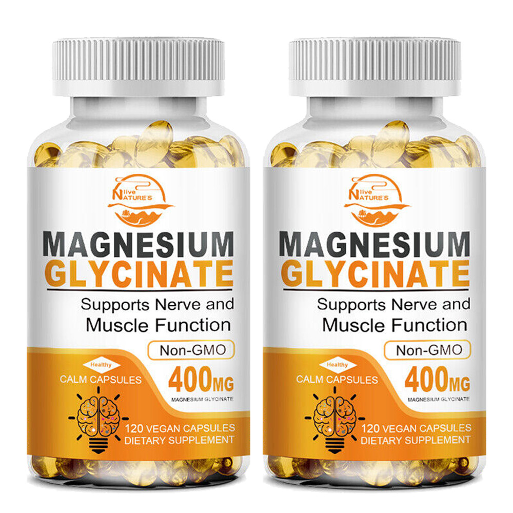 400MG Magnesium Glycinate High Absorption,Improved Sleep,Stress & Anxiety Relief