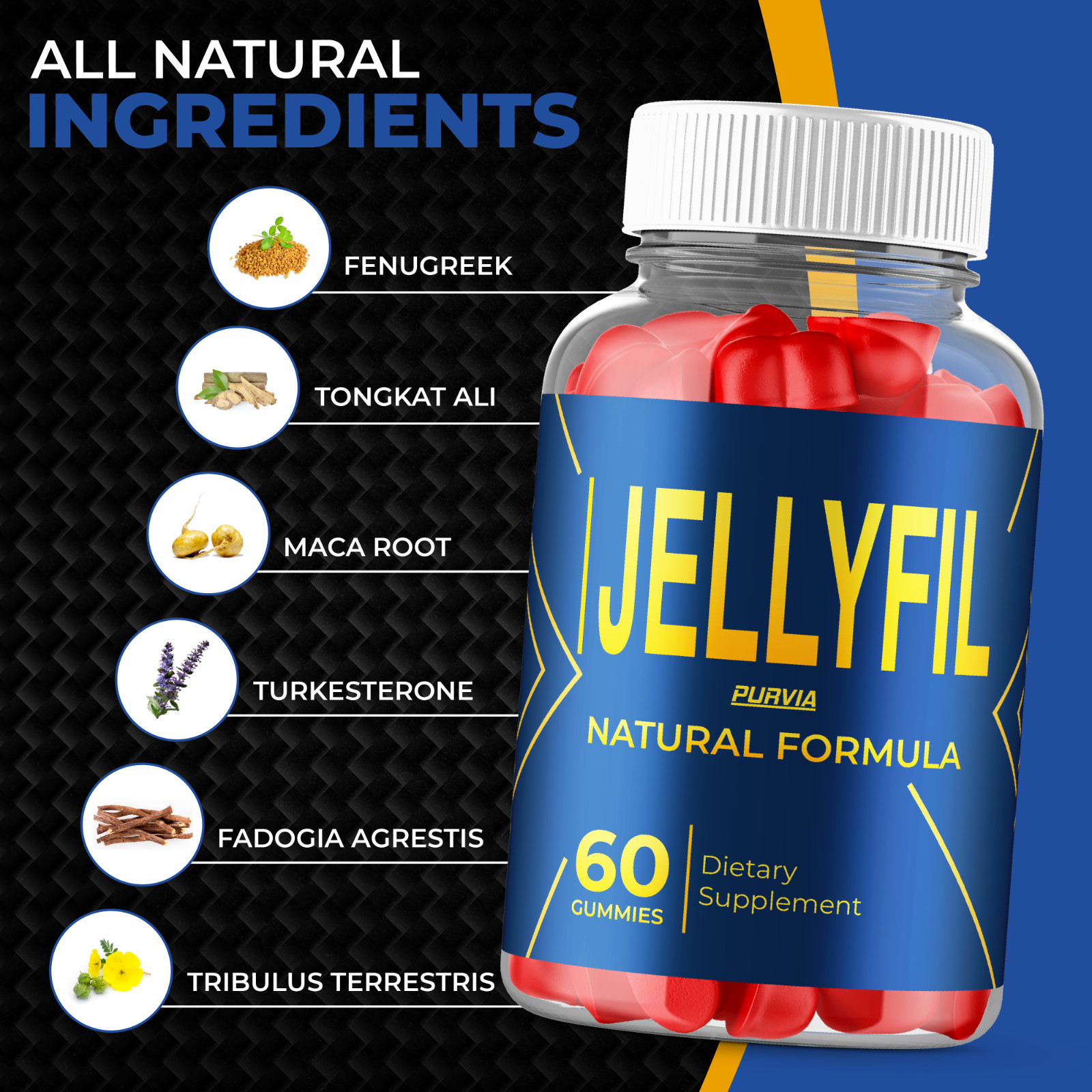 (5 Pack) Jellyfil Gummies For Men Jelly Fil Male Premium Supplements (300 ct)