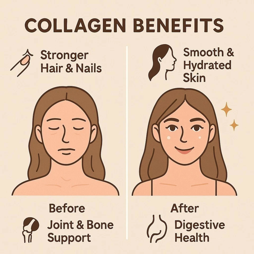 Multi Collagen Peptides Powder–Hydrolyzed Protein with Type I, II, III, V, X 2LB