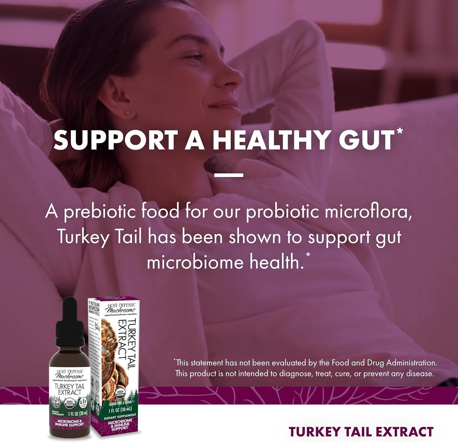 Host Defense – Turkey Tail Mushroom Extract 1 fl oz EXP 12/27