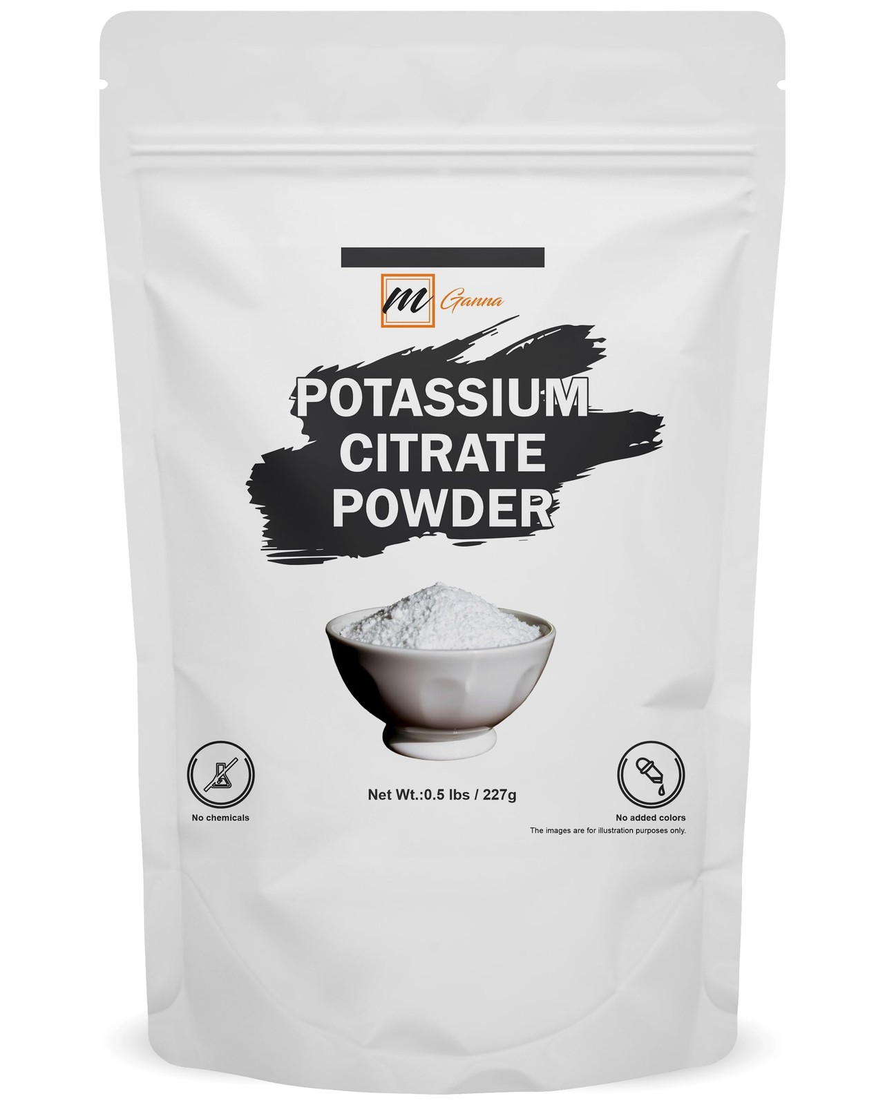 mGanna Potassium Citrate Powder – 227 g / 0.5 lbs – Food 8 Ounce (Pack of 1)
