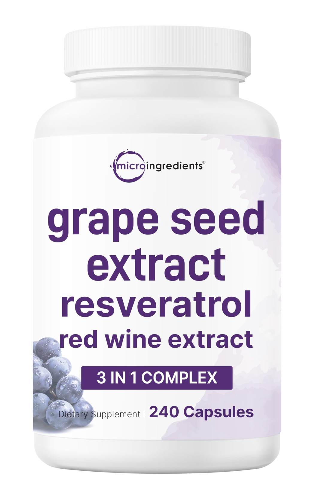 Grape Seed Extract, 240 Capsules | 3-in-1 Antioxidant Blend with Resveratrol …