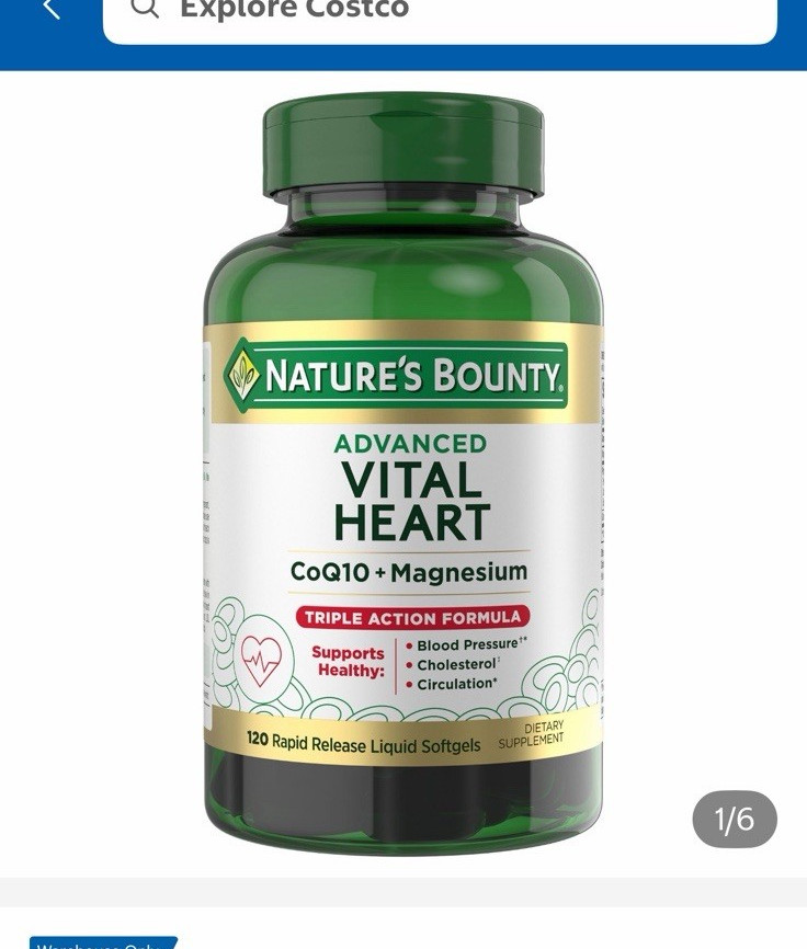 Nature’s Bounty CoQ10 + Magnesium Rapid Release Triple Action 120 Softgels