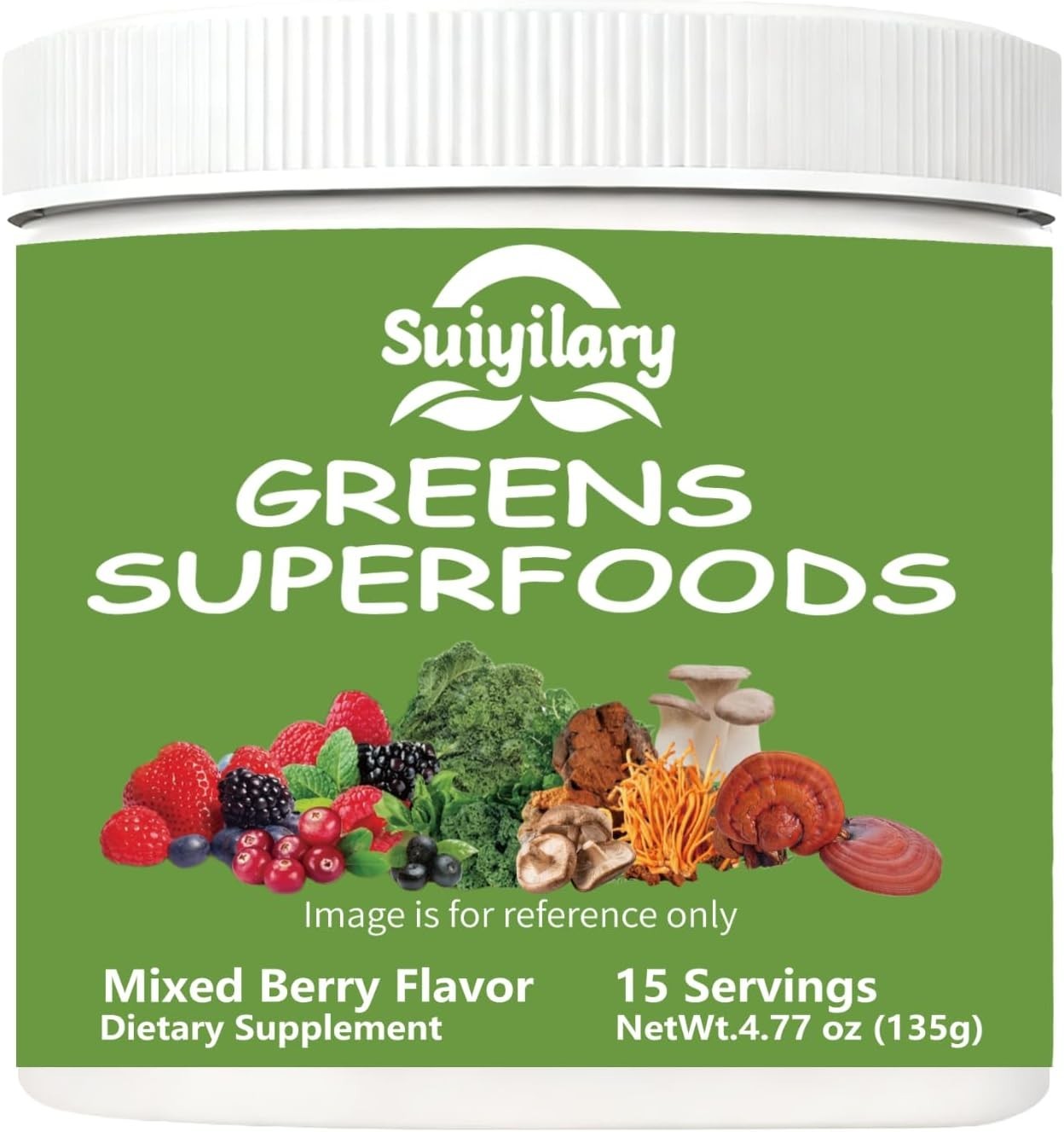 Daily Greens Superfood Powder with Spirulina & Chlorella for Women – 15 Servings