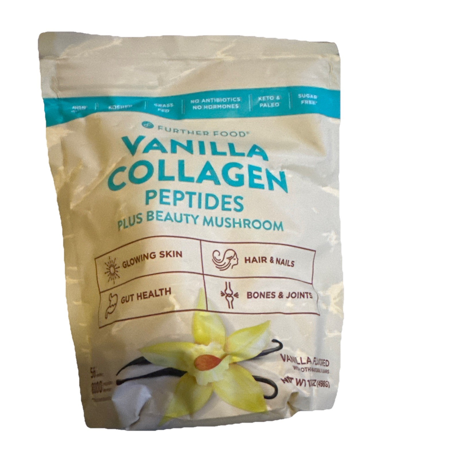 Vanilla Collagen Peptides Powder Supplement Plus Tremella Mushroom – Grass Fe…