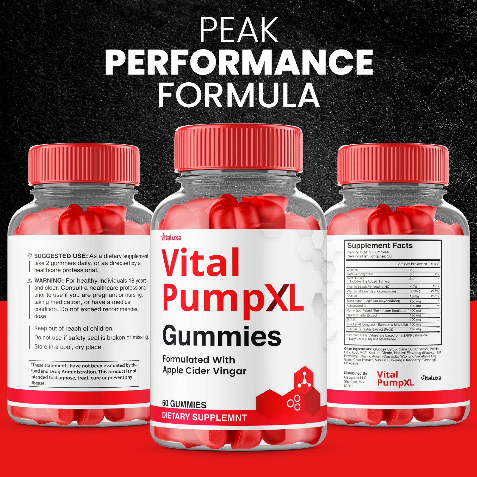(2 Pack) Vital Pump XL Gummies for Men Max Strength, VitalPump XL (120 Gummies)
