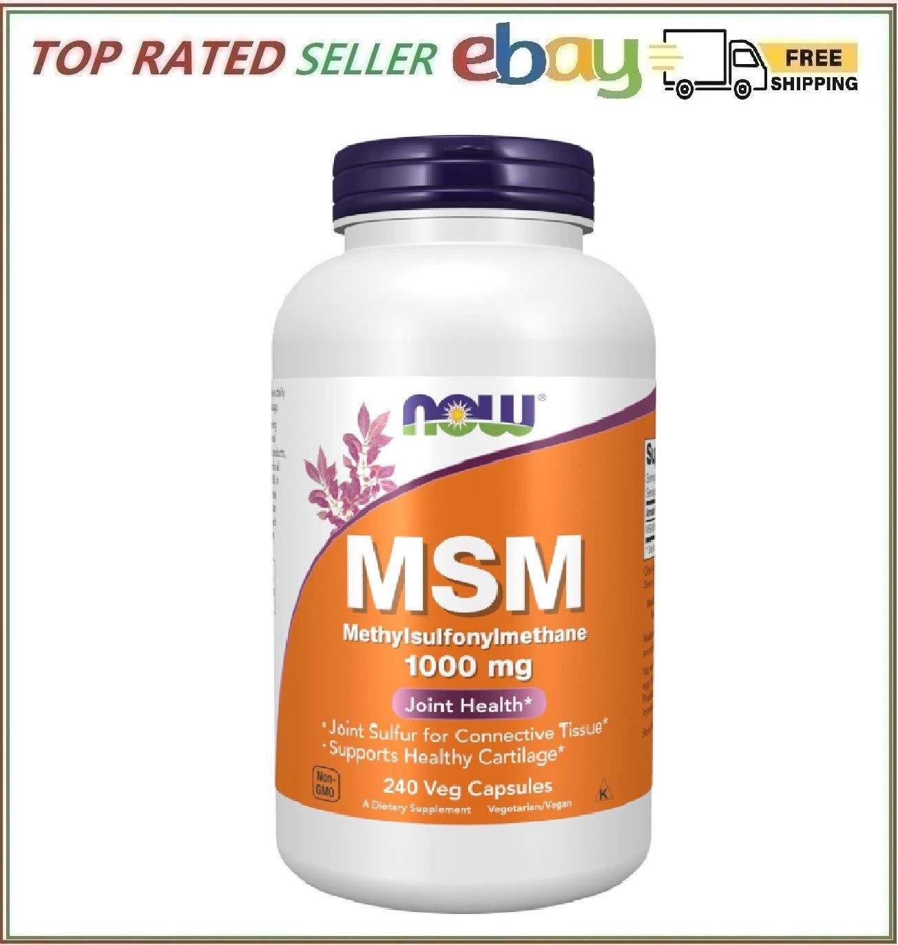 240 Count MSM Methylsulfonylmethane Nutritional Supplement for Joint Health
