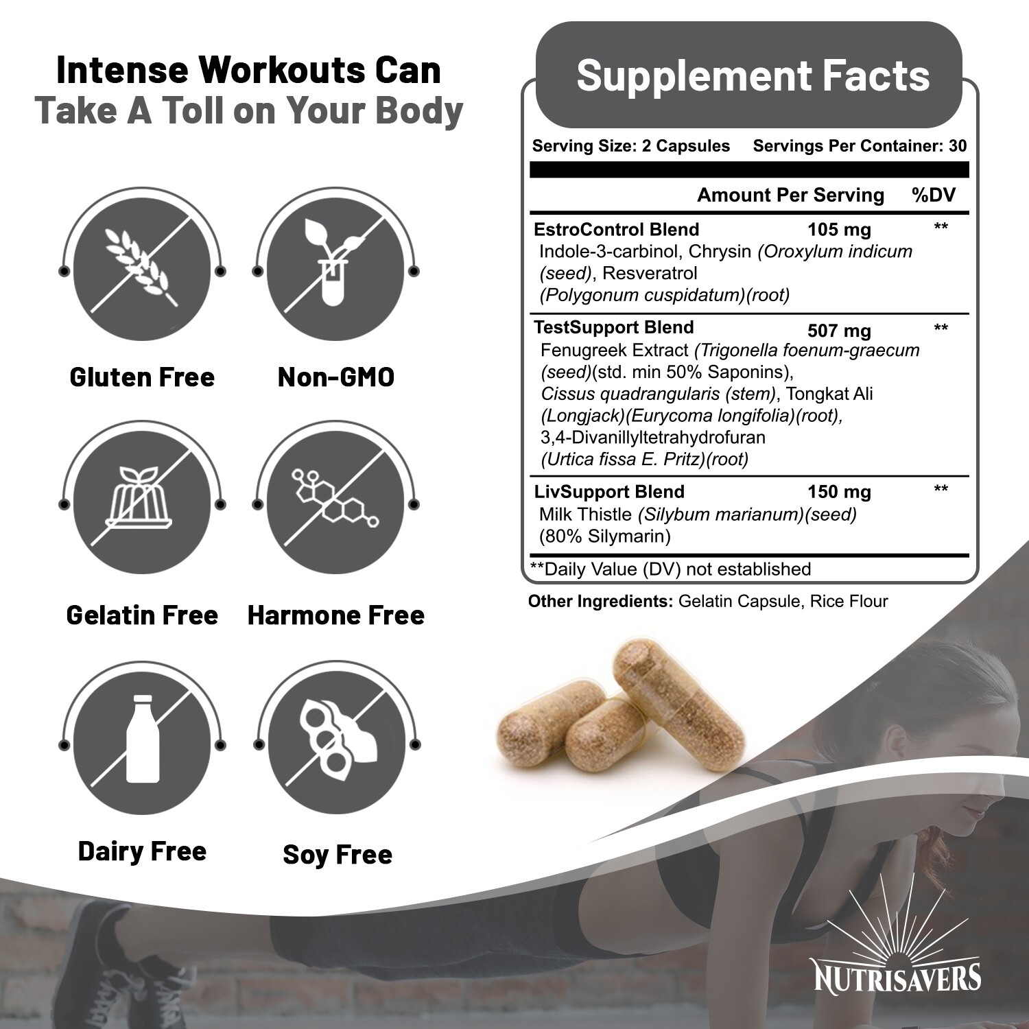 Natural PCT, Rice Flour, Maintain Muscle Restore Balance – 60 Caps, Pack of 2