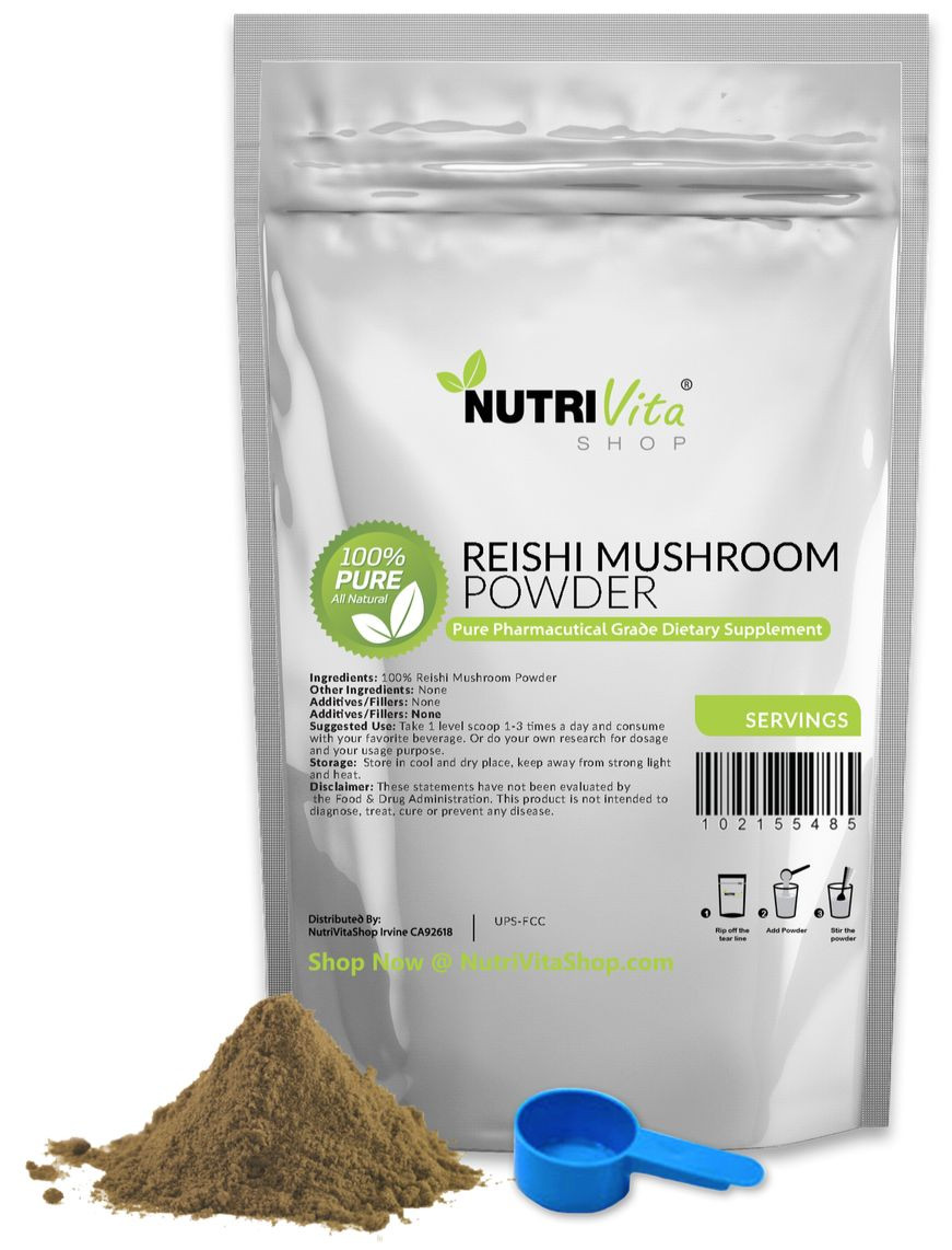 2X 250g (500g 1.1lb) NEW 100% PURE REISHI MUSHROOM POWDER DETOX ORGANIC GROWN