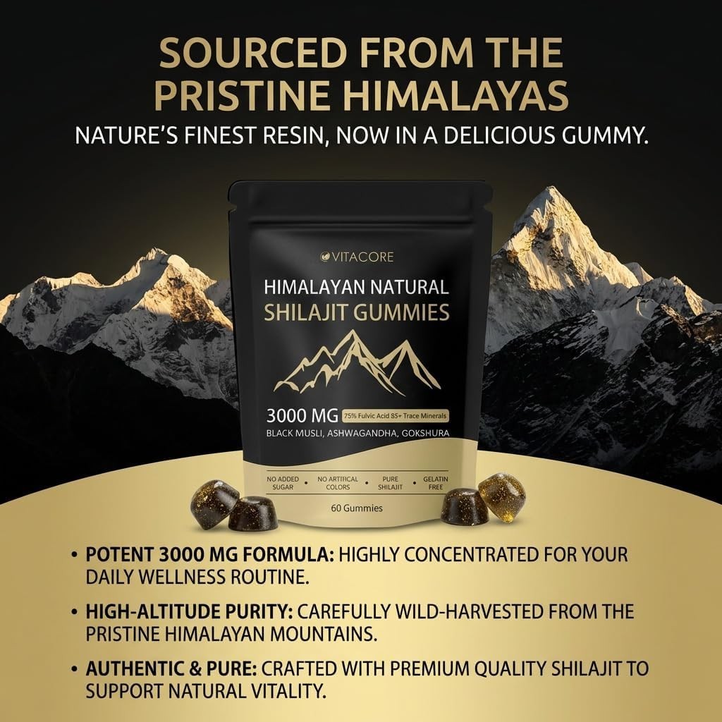 Vitacore Himalayan Shilajit Gummies for 60 Count (Pack of 1)