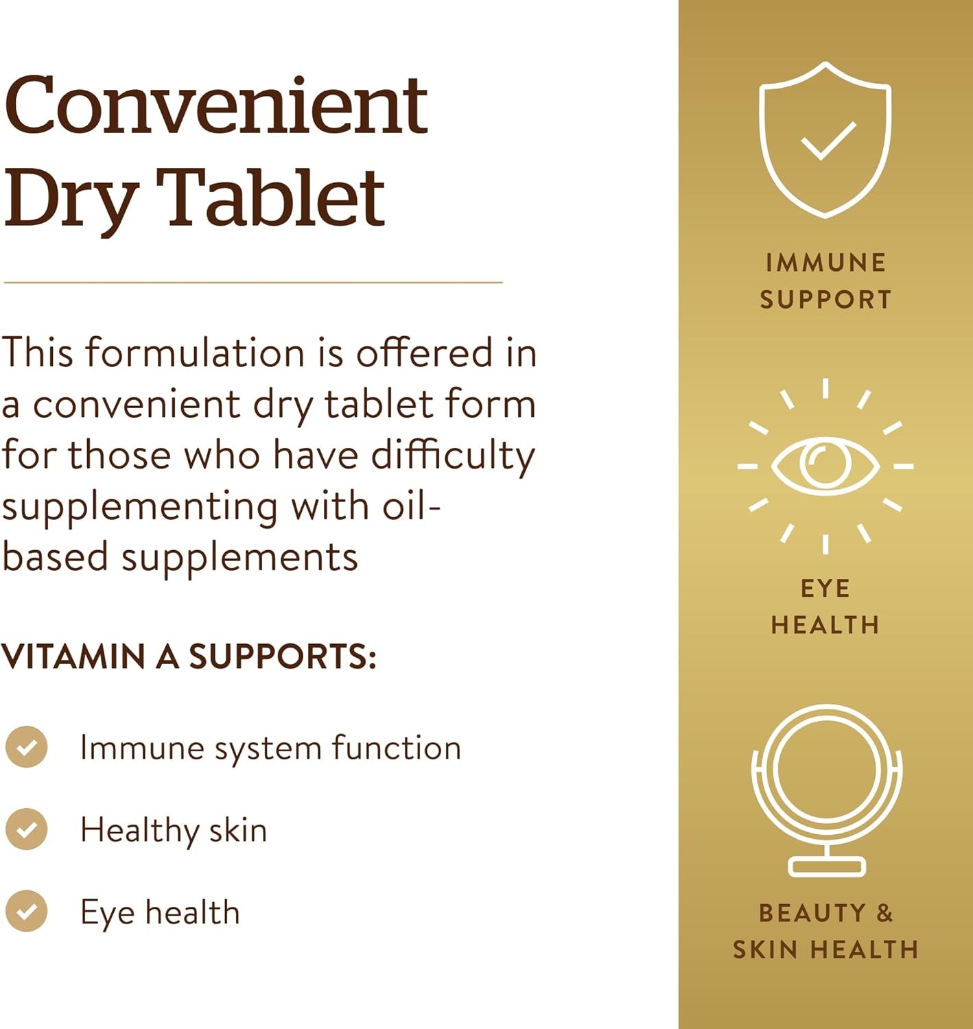 Solgar Dry Vitamin A 1500 mcg (5000 IU), 100 Tablets – Supports Healthy Eyes, Sk
