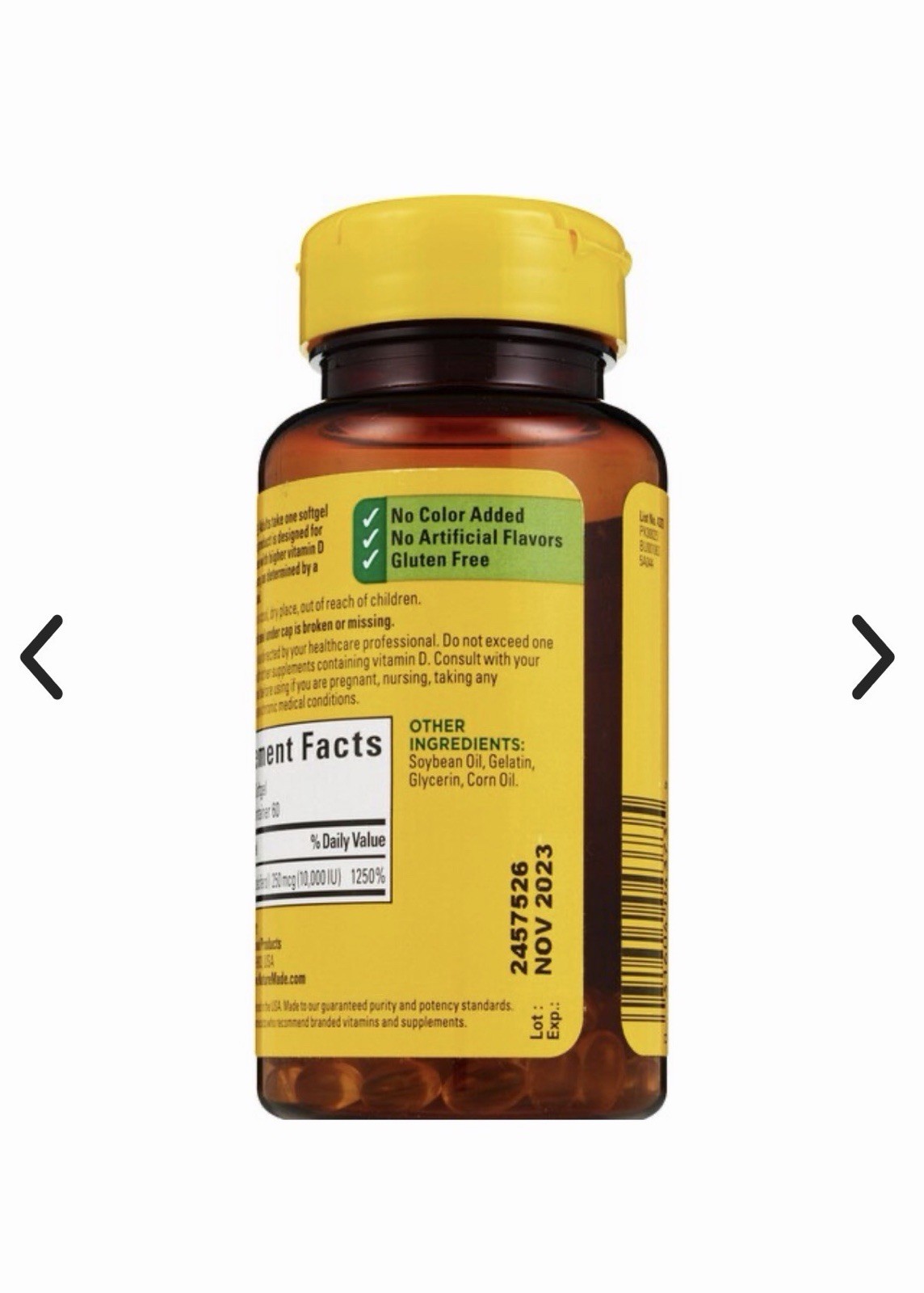 Nature Made Vitamin D3 10,000 IU (250 mcg) Softgels – Immune & Bone, 60