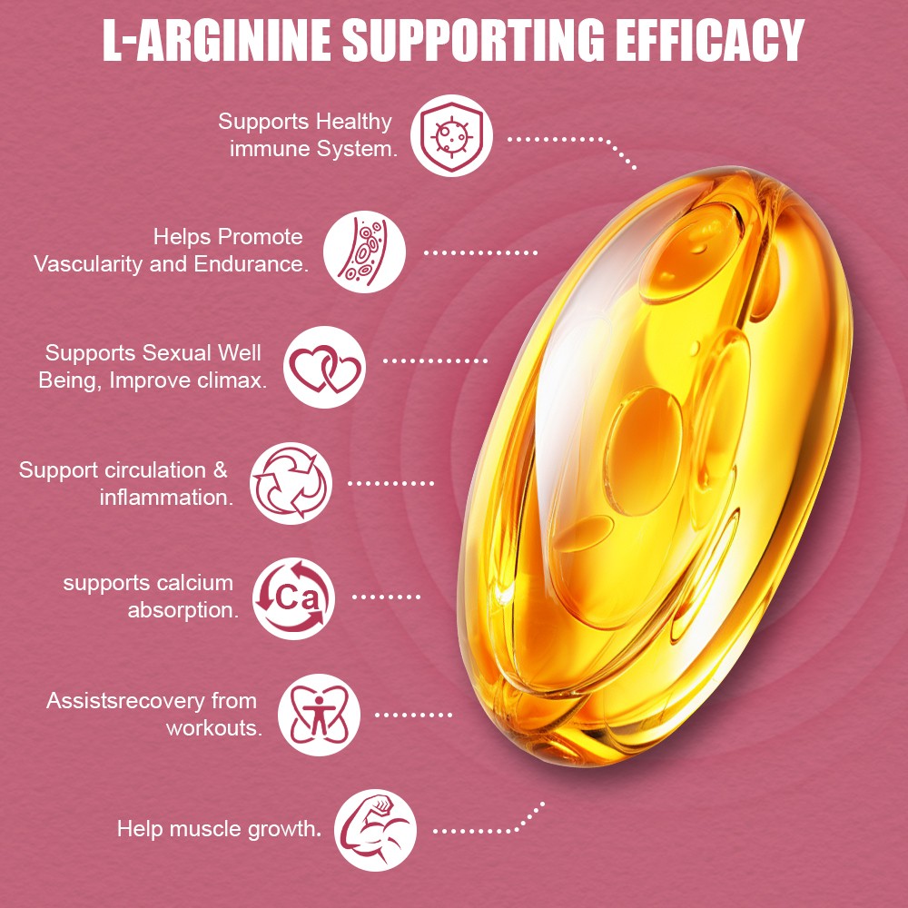 1/2/3 Bottle L-Arginine Supplement 3000mg Per Serving 60 Capsules