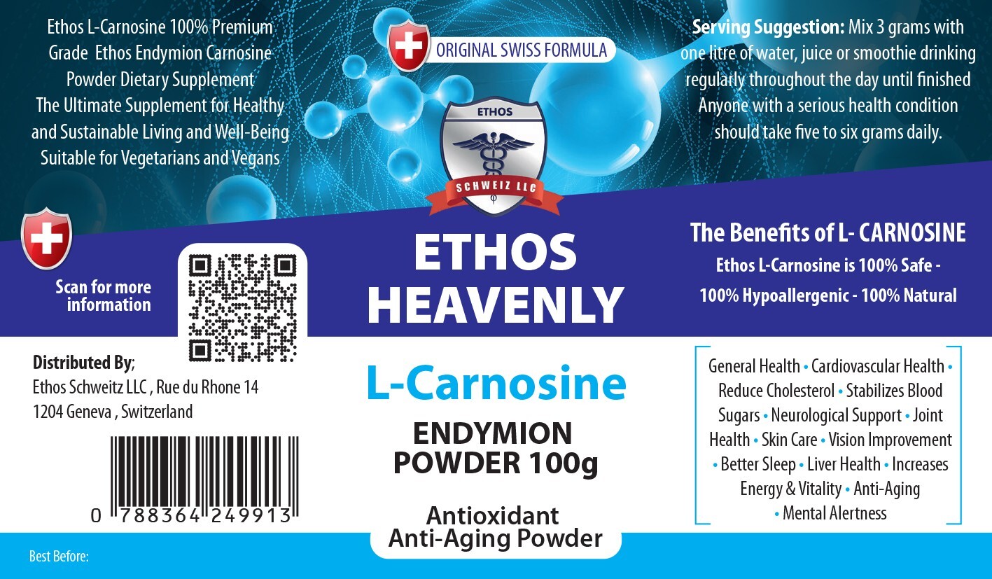 Ethos Heavenly L-Carnosine Powder 100g Natural Antioxidant Wellness Supplement