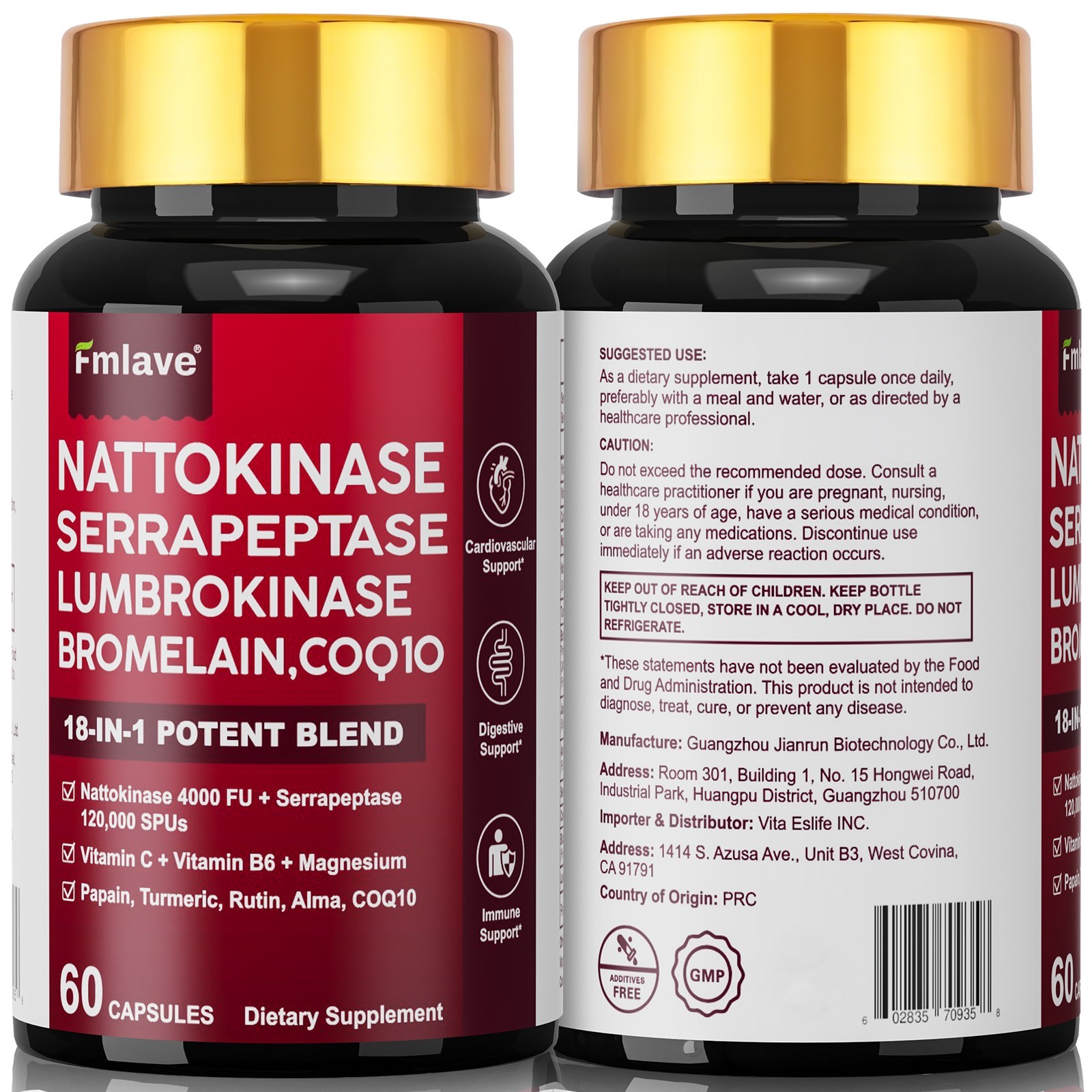 4x Nattokinase Supplement 4000FU Turmeric Heart Health Support 240ct EXP 01/2028