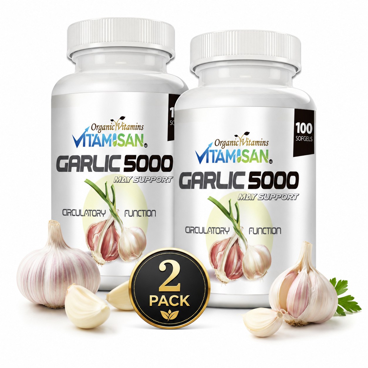 2x GARLIC OIL 5000 Cardiovascular Heart Cough Cold Support 200 ct OV