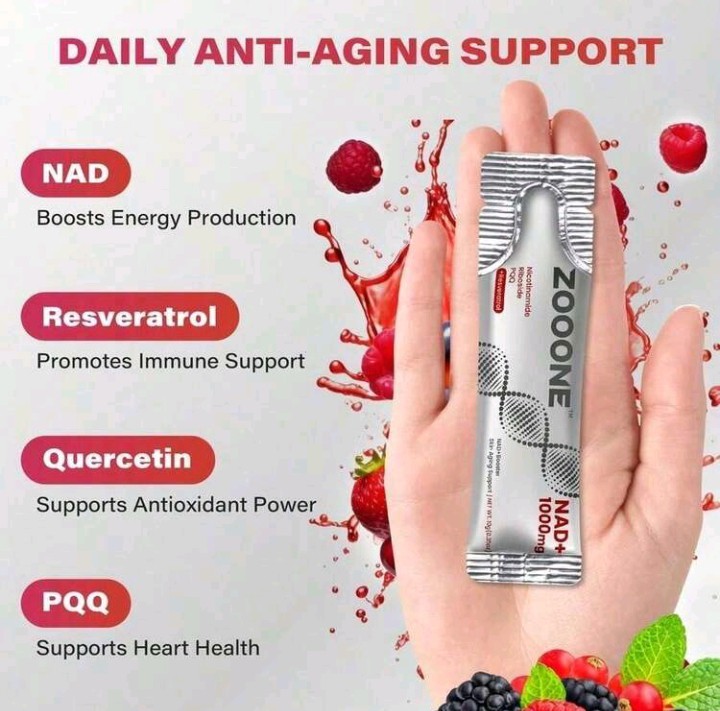 ZOOONE NAD+ 1000mg Nicotinamide Riboside Resveratrol PQQ 30 Packets Anti-Aging