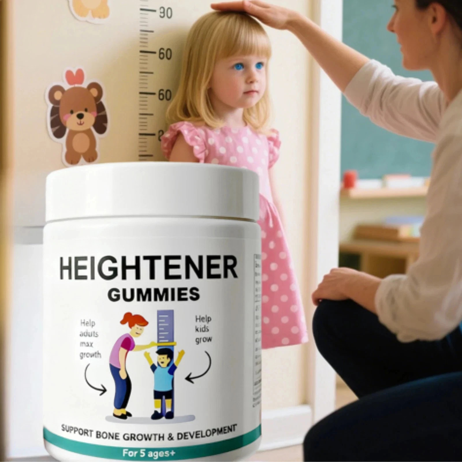 Organic Heightener Gummies Kids Growth Vitamin For Height Teens Support-New