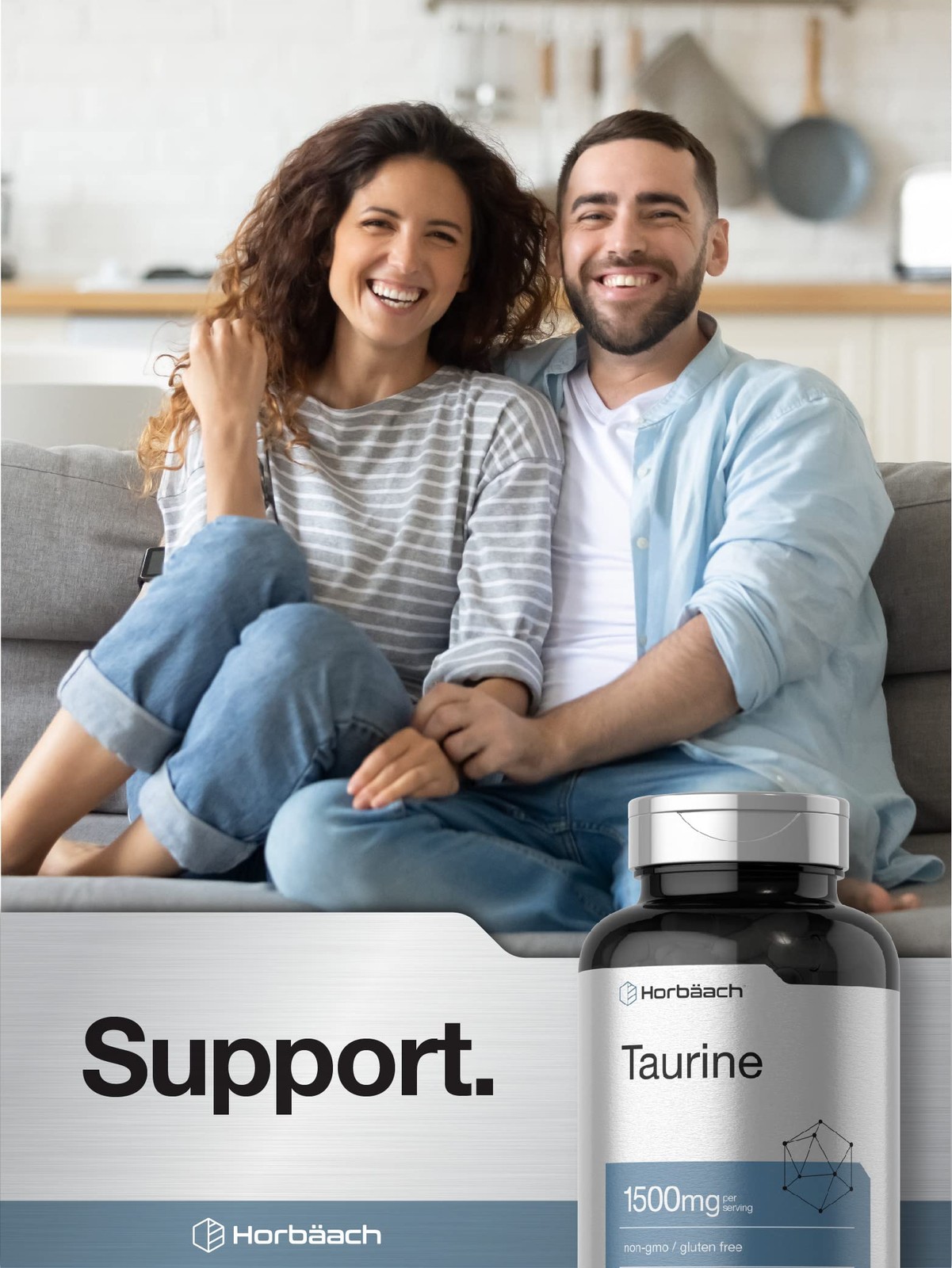 Horbäach Taurine 1500mg | 180 Capsules | Amino Acid 180 Count (Pack of 1)