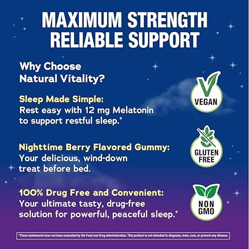 Natural Vitality Calm Sleep Melatonin Gummies 100 Count