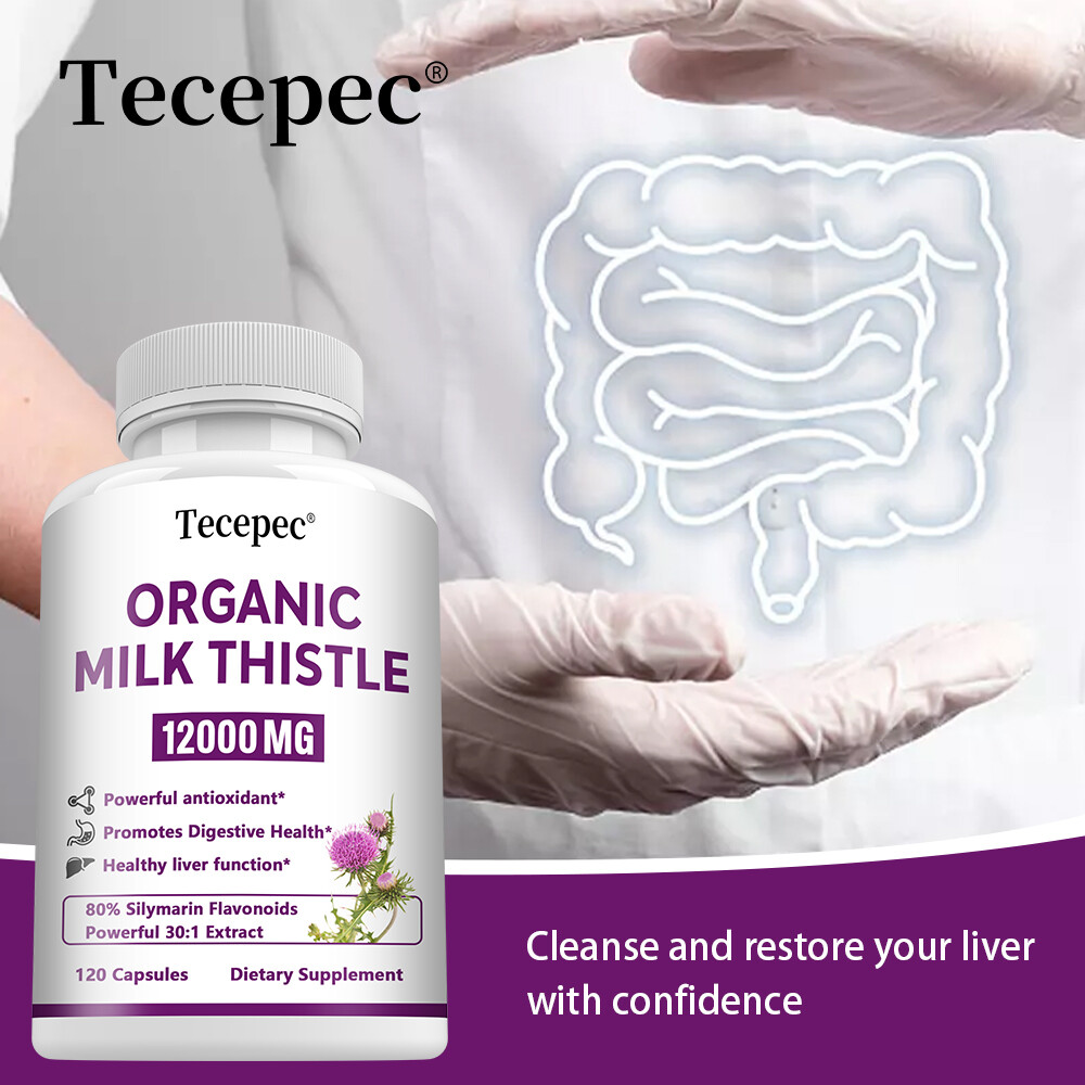 Liver Capsules Cleanse Repair Detox Cleanser with Organic Milk Thistle 12000mg
