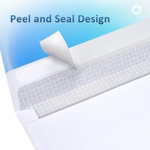 1000 Pack #6-3/4 Security Envelopes Self Seal – 3-5/8 x 6-1/2 Inch White Busines