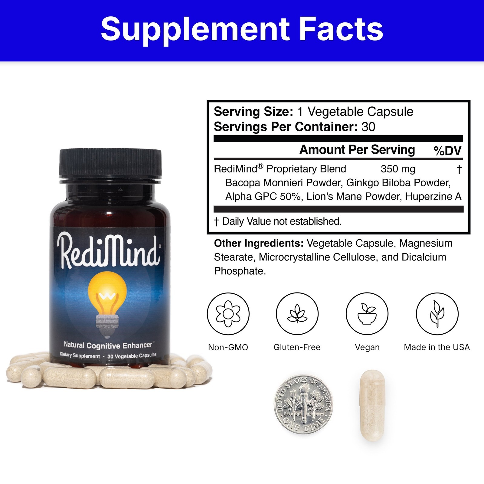 – Natural Cognitive Enhancement Supplement – Non-Gmo, Vegan, Gluten-Free