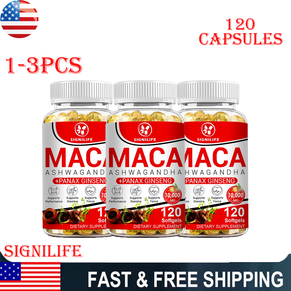 1-3 Packs Peruvian Maca Root Extract Capsules for Men & Women 120 Capsules
