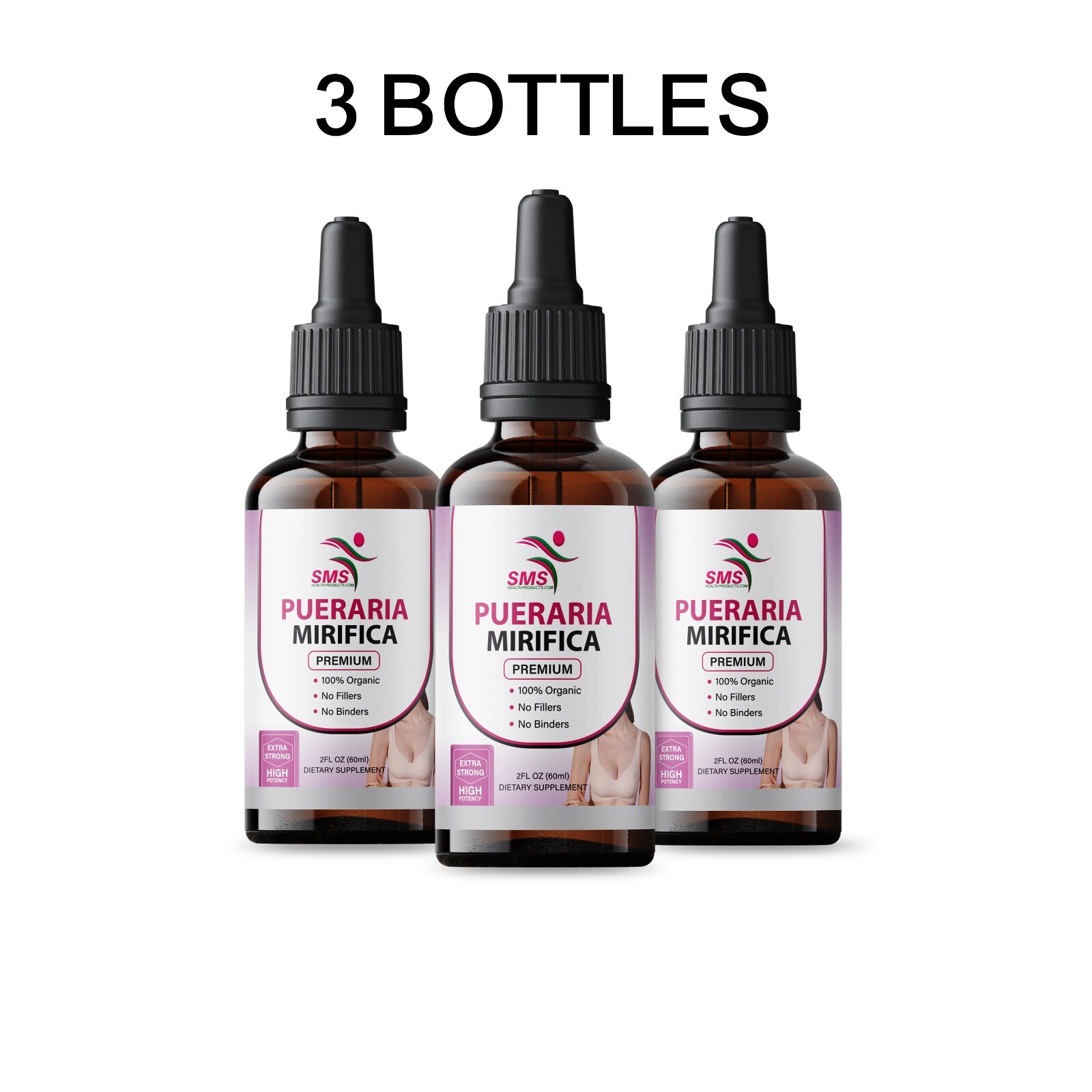 Pueraria Mirifica Breast Female Butt Body Tincture Liquid Herbal Drops 6 Fl oz