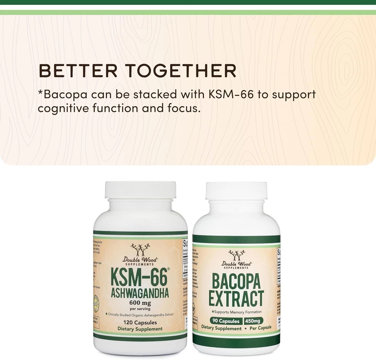 Double Wood Supplements Ashwagandha KSM 66 Organic and Clinically Studied Ext…