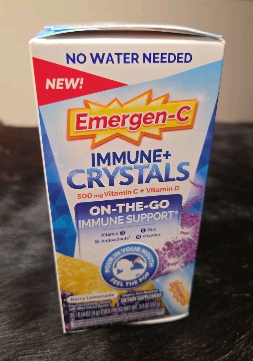 Emergen-C Immune Support Crystals 500mg Vit C 28-pack BERRY LEMONADE Packets