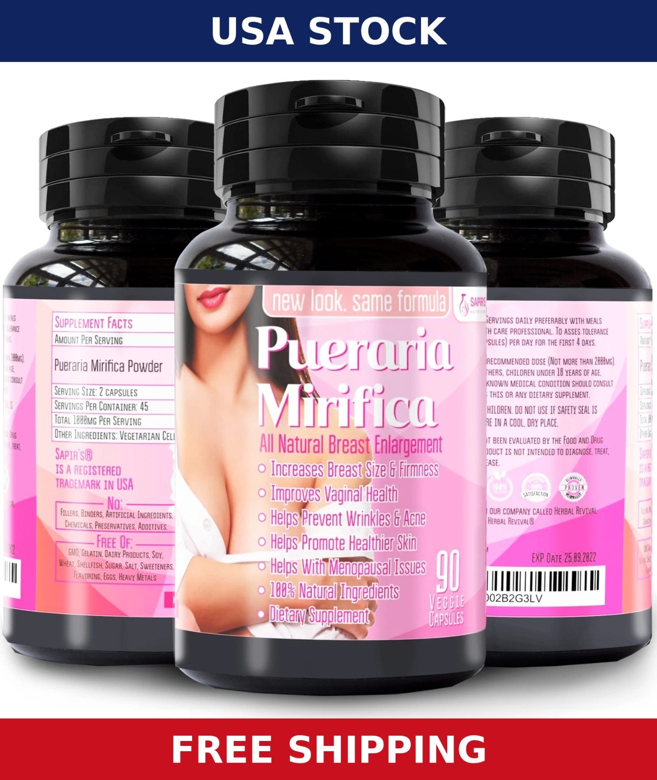 Pueraria Mirifica Capsules 2000mg Daily Phytoestrogen Herb Women’s Wellness