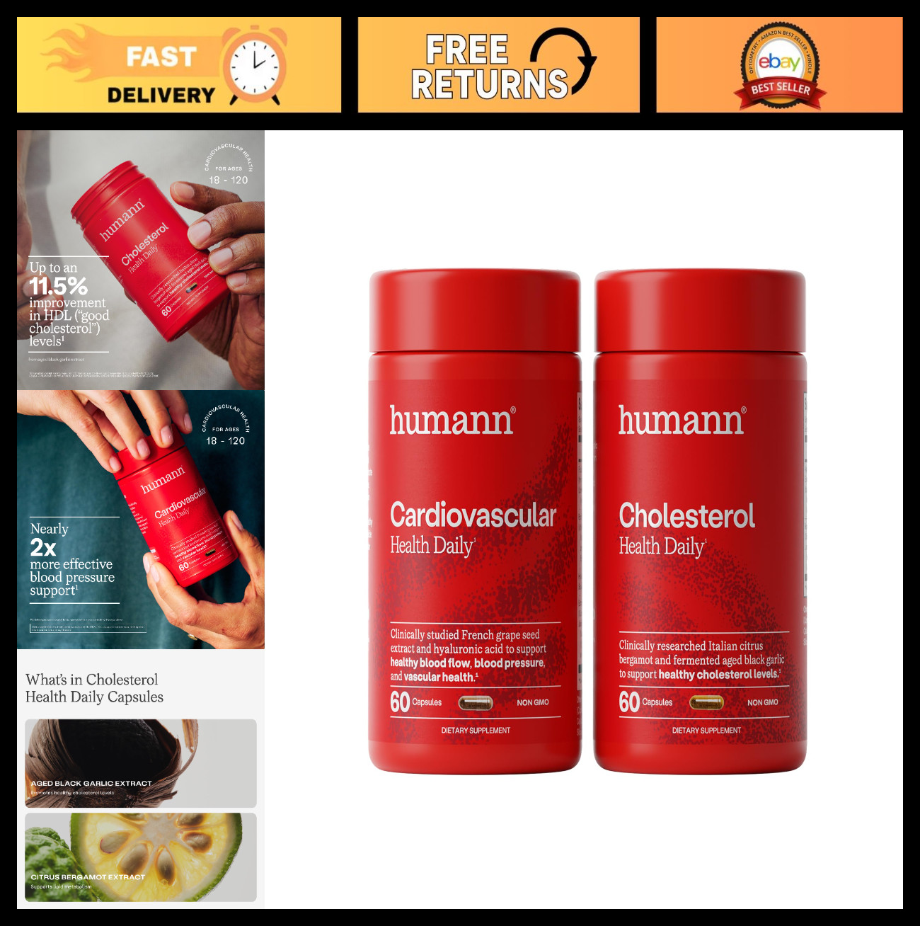 Cholesterol & Cardiovascular Health Daily Bundle – Blood Pressure Support 120ct