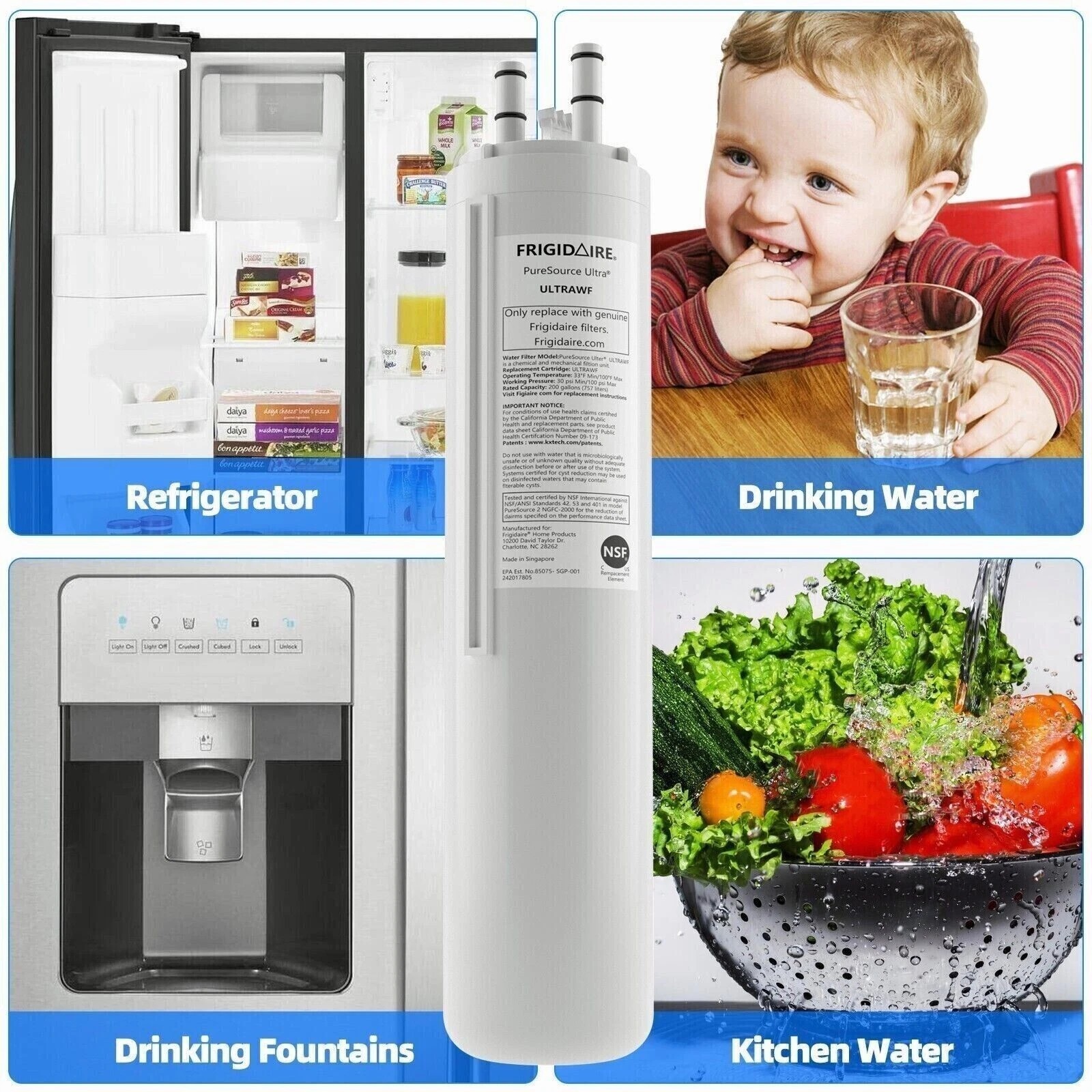 1 Pc ULTRAWF Frigidaire Ultra PureSource Refrigerator Water Filter-NEW SEALED