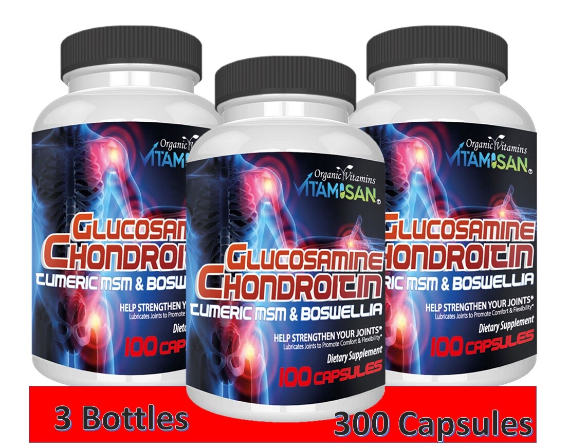Glucosamine Chondroitin with COLLAGEN Cissus Quadrangularis MSM Turmeric 300