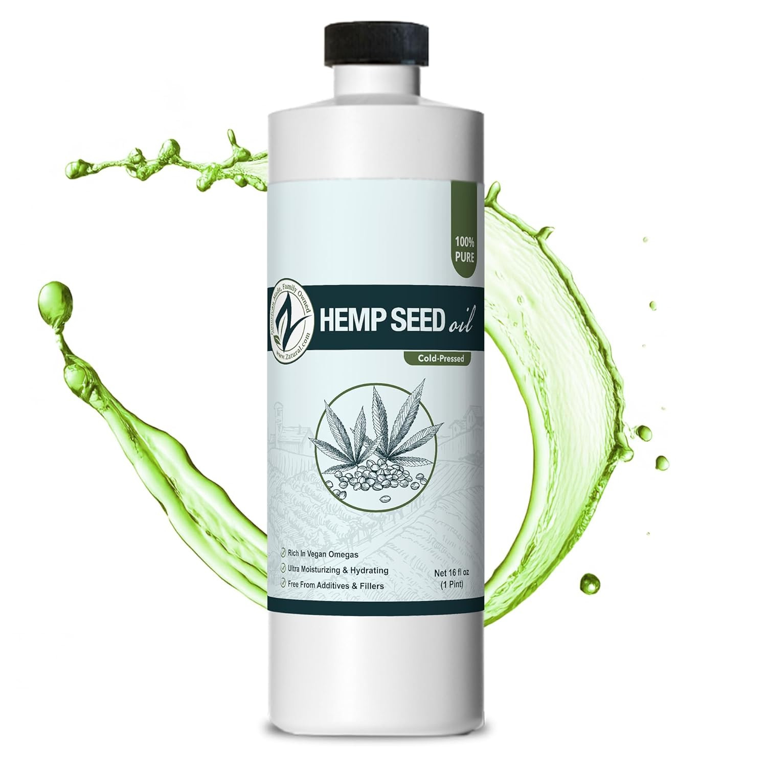 100% Pure Hemp Seed Oil Cold Pressed Virgin Food Grade 16 fl oz