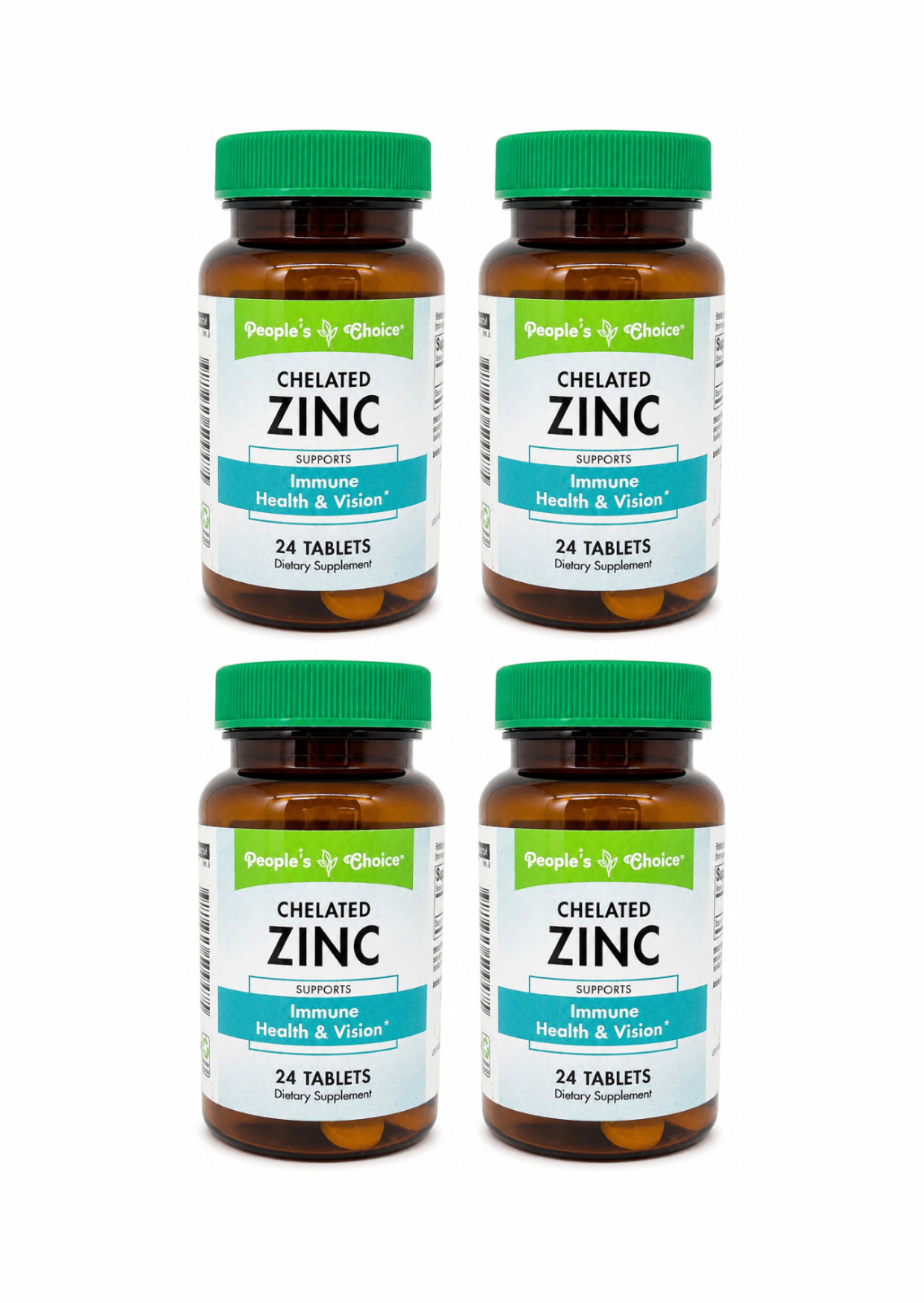 People’s Choice Chelated Zinc 24 Tablets 4 Pack Immune Health & Vision