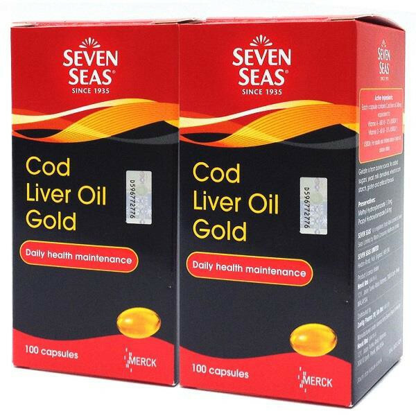 2 X 100 Capsule Seven Seas Cod liver fish oil Gold