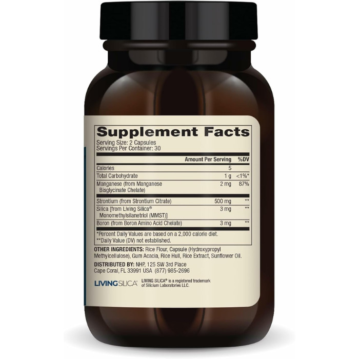 Dr. Mercola Bone Support with Strontium & Boron 60 caps PACK OF 2