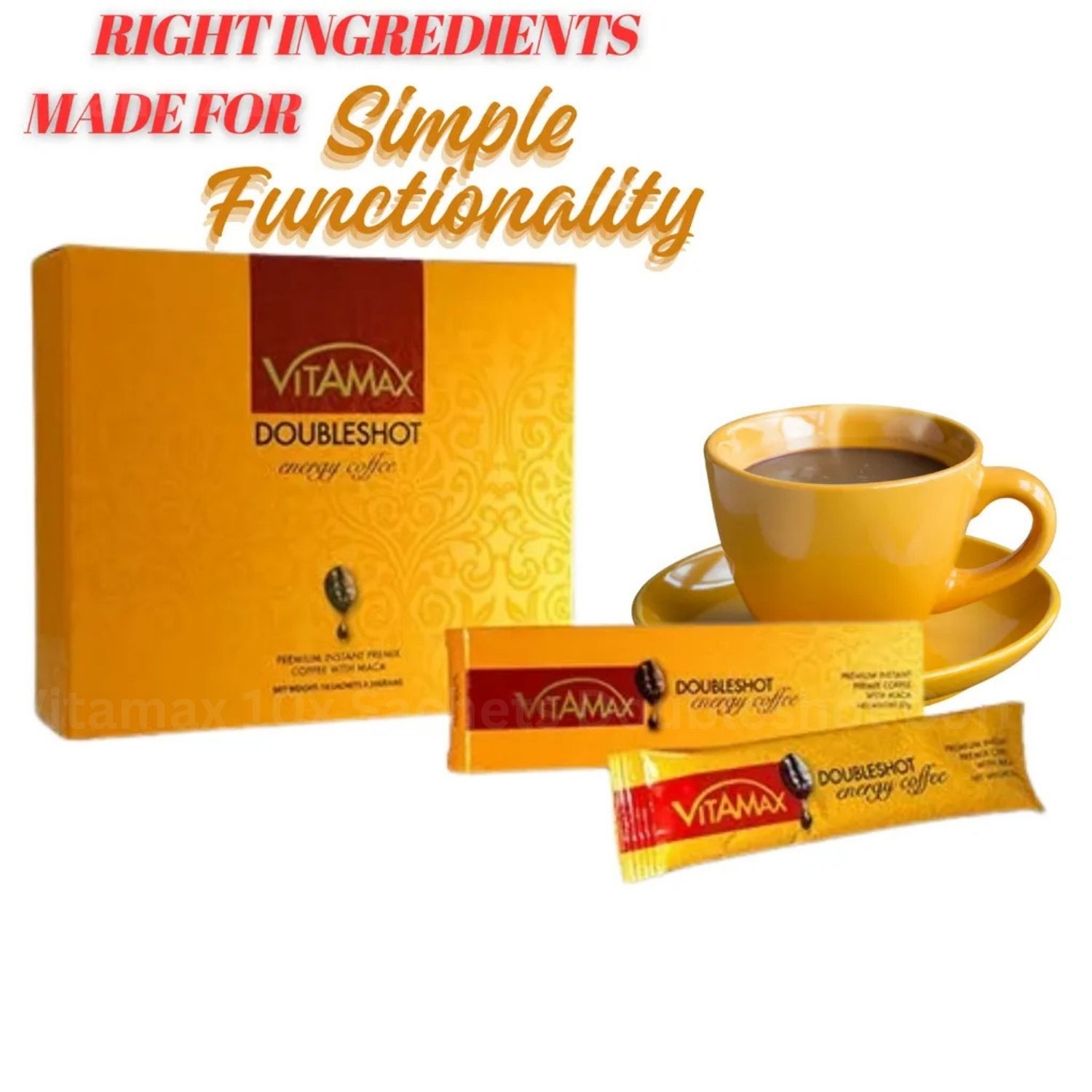 Vitamax Men’s Vitality Herbal Coffee – Instant Energy Brew (10 Sachets Box)