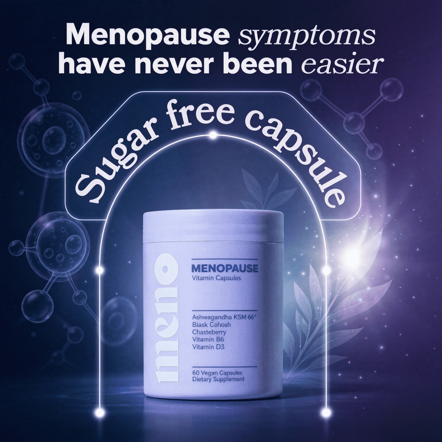 MENO Menopause Vitamins – Black Cohosh & Ashwagandha, Hormone-Free