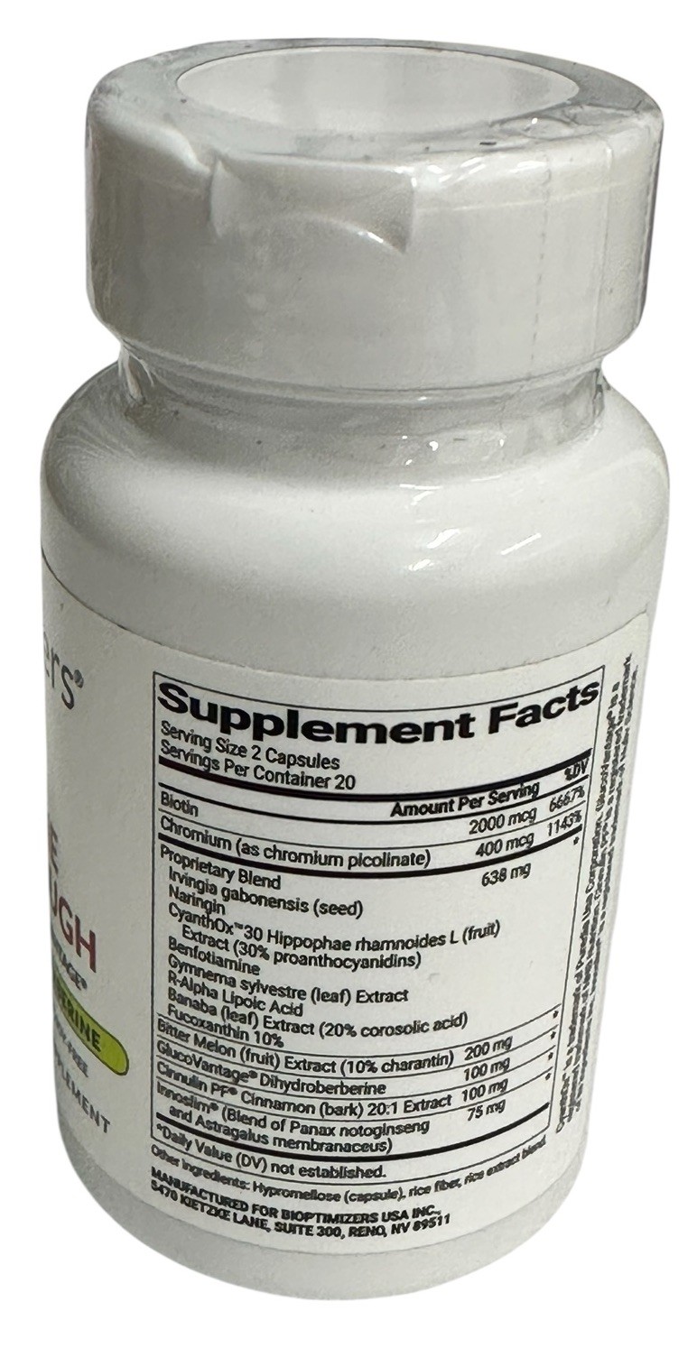 BiOptimizers Berberine Breakthrough 40 Veggie Caps Version 2.0 New