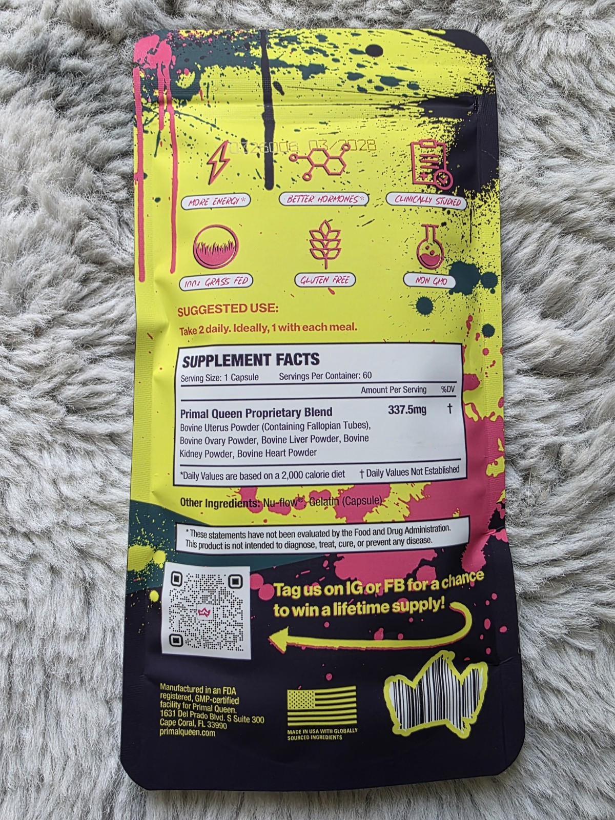 Primal Queen Beef Organ Supplement for Women 60ct – 1 MONTH SUPPLY!