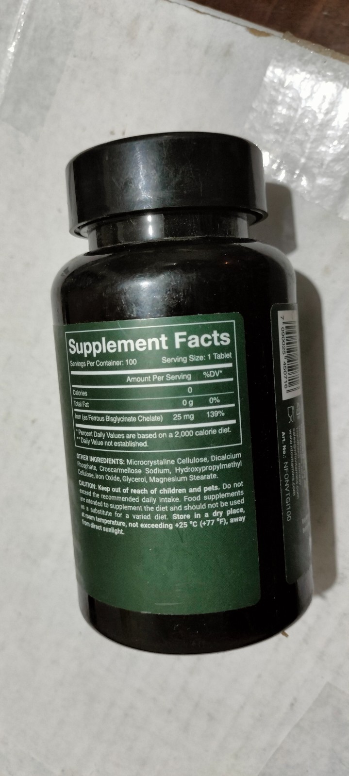 New Sealed Exp. 21.08.2026 NFO Gentle Iron 25 mg 100 Tablets Made In Norway