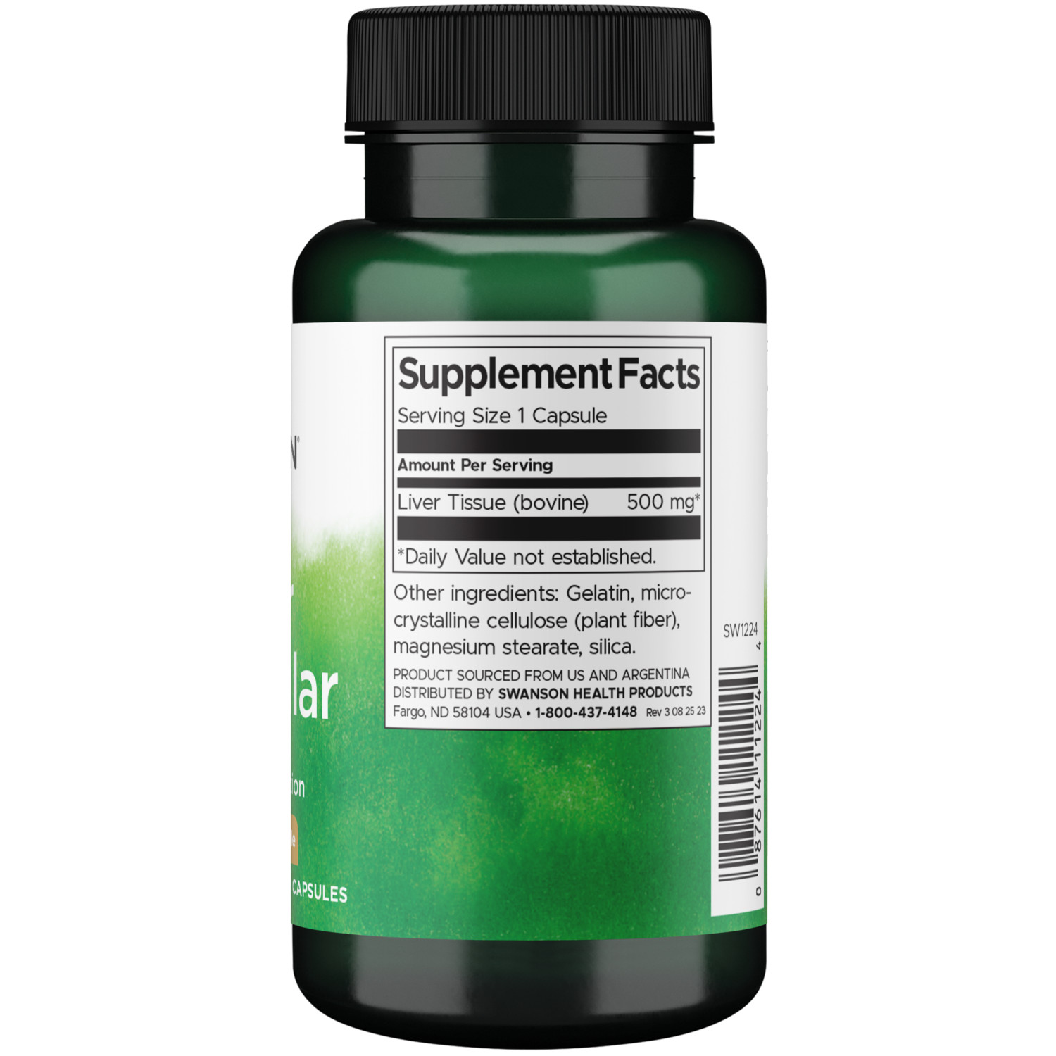 Swanson Liver Glandular 500 mg 60 Capsules