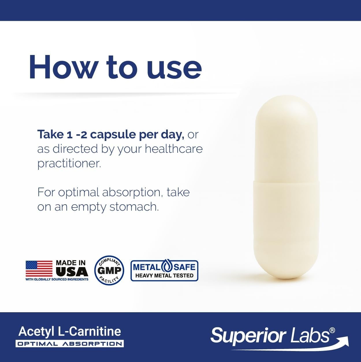 High Potency Acetyl L-Carnitine 60 Veg Caps – Maximum Absorption & Detox Support