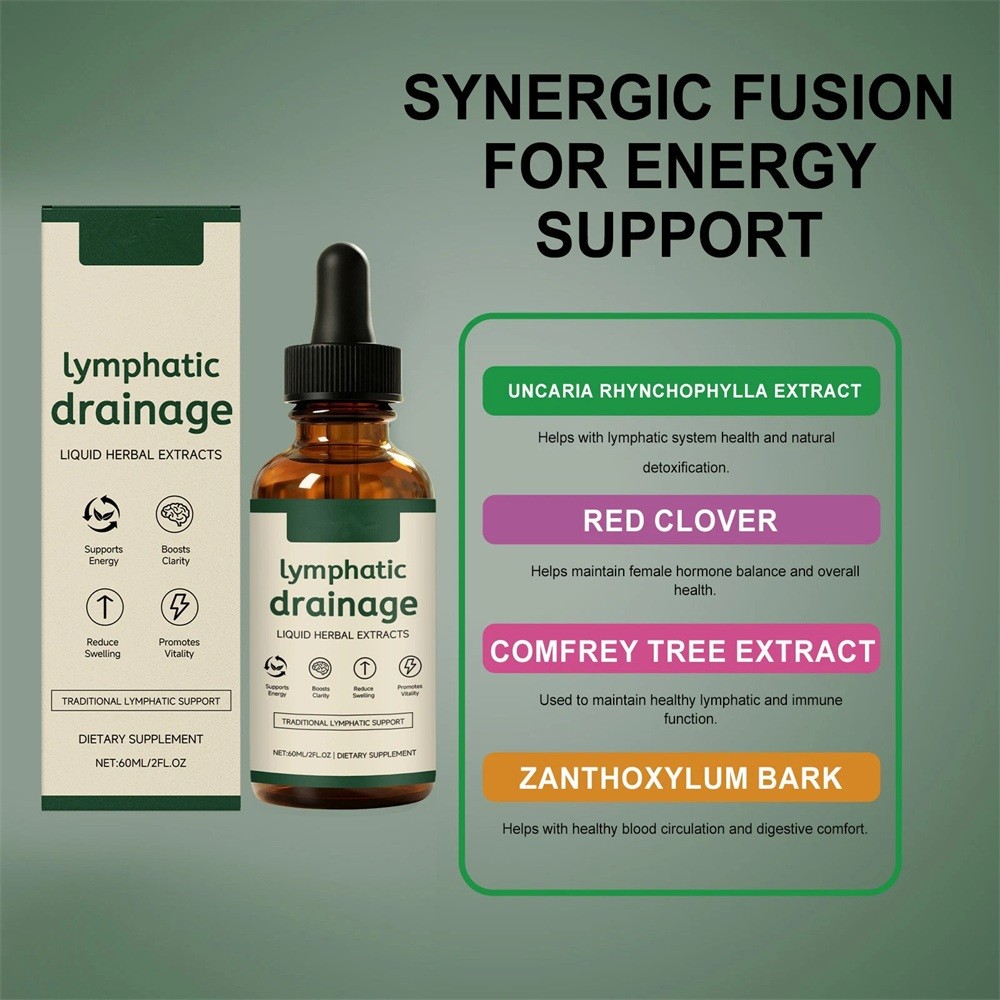 4X 60ml Lymphatic Drainage Drops,Lymphoria for Support Bloat Detox Relief&Immune