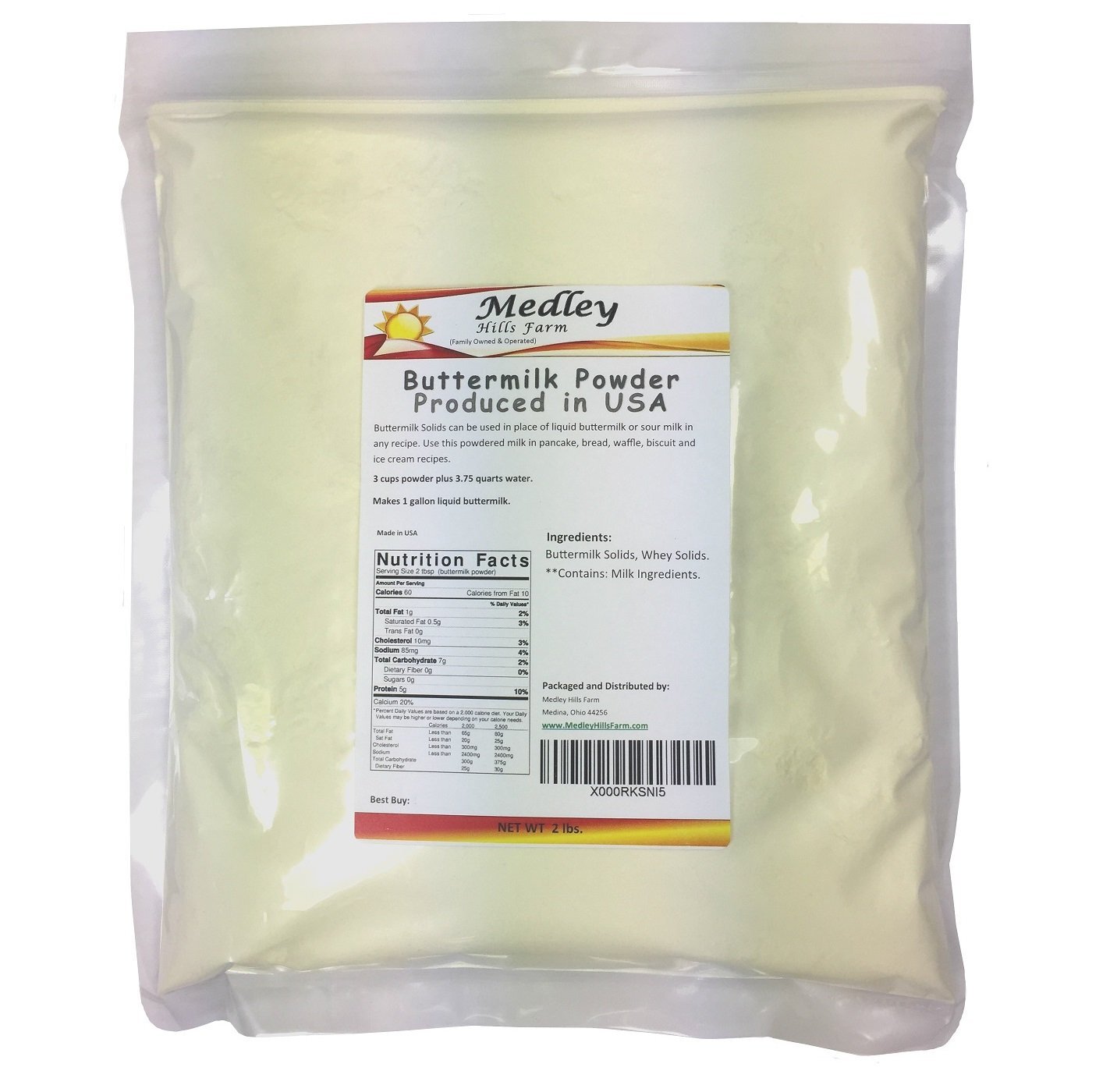 Suero De Leche En Polvo 2 Lb Producido En Ee. Uu.