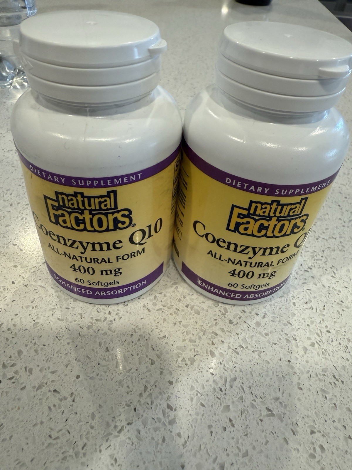 2 X Natural Factors CoQ10 400 mg (Ubiquinone) 60 Softgels Non-GMO Heart Health